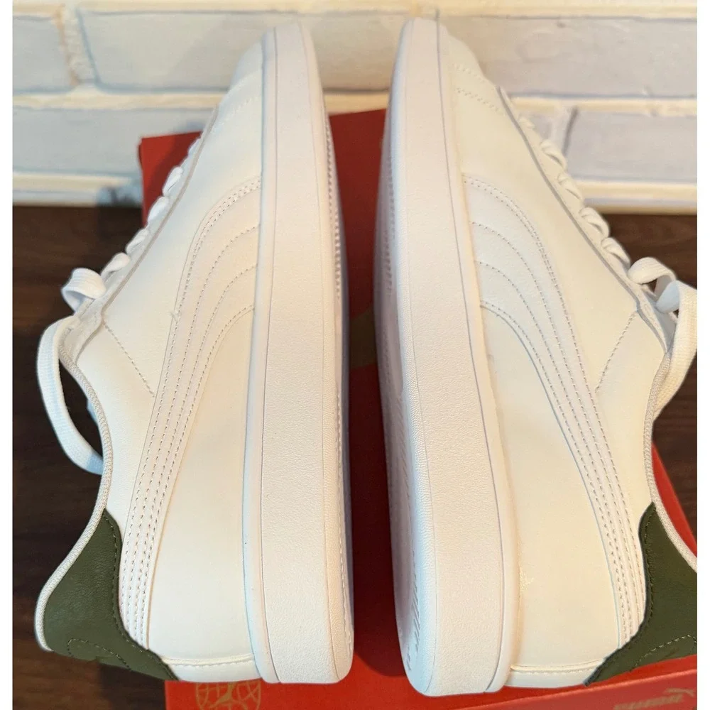 NWT Puma Ace Court Shoe Men 10.5 White Dark Green Gold Sneakers Tennis Retro Low